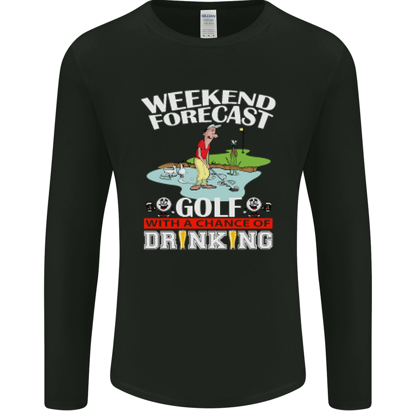 Golf Weekend Golfer Alcohol Beer Funny Mens Long Sleeve T-Shirt Black