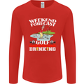 Golf Weekend Golfer Alcohol Beer Funny Mens Long Sleeve T-Shirt Red