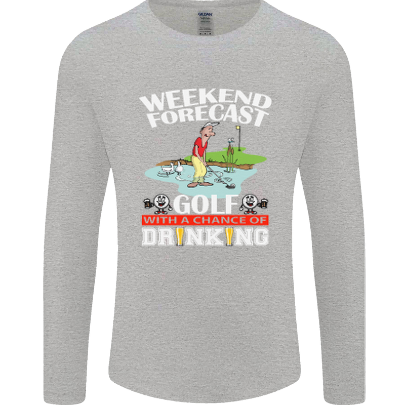 Golf Weekend Golfer Alcohol Beer Funny Mens Long Sleeve T-Shirt Sports Grey