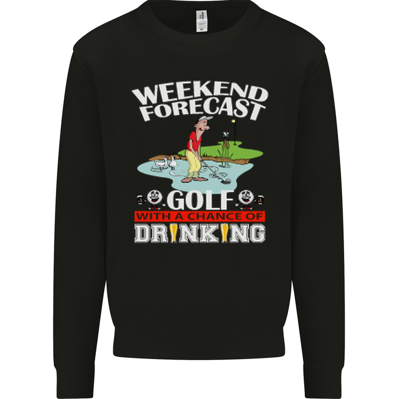 Golf Weekend Golfer Alcohol Beer Funny Mens Sweatshirt Jumper Black