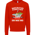 Golf Weekend Golfer Alcohol Beer Funny Mens Sweatshirt Jumper Bright Red