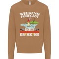 Golf Weekend Golfer Alcohol Beer Funny Mens Sweatshirt Jumper Caramel Latte