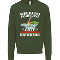 Golf Weekend Golfer Alcohol Beer Funny Mens Sweatshirt Jumper Forest Green