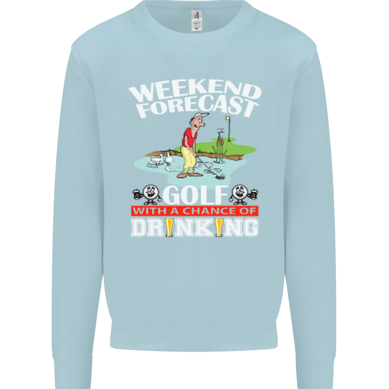 Golf Weekend Golfer Alcohol Beer Funny Mens Sweatshirt Jumper Light Blue