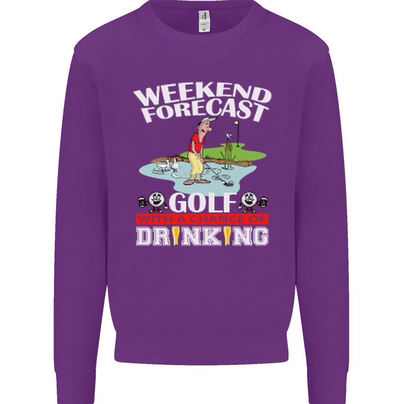 Golf Weekend Golfer Alcohol Beer Funny Mens Sweatshirt Jumper Purple