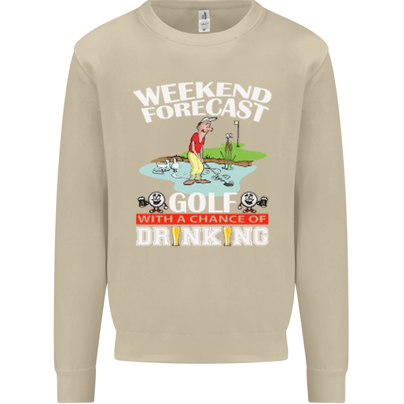 Golf Weekend Golfer Alcohol Beer Funny Mens Sweatshirt Jumper Sand