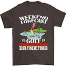 Golf Weekend Golfer Alcohol Beer Funny Mens T-Shirt Cotton Gildan Dark Chocolate