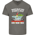 Golf Weekend Golfer Alcohol Beer Funny Mens V-Neck Cotton T-Shirt Charcoal