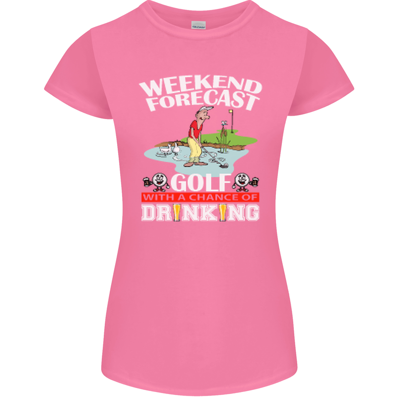 Golf Weekend Golfer Alcohol Beer Funny Womens Petite Cut T-Shirt Azalea