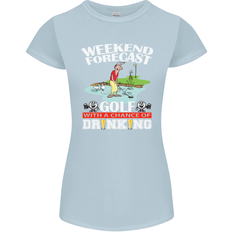 Golf Weekend Golfer Alcohol Beer Funny Womens Petite Cut T-Shirt Light Blue