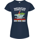 Golf Weekend Golfer Alcohol Beer Funny Womens Petite Cut T-Shirt Navy Blue