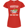 Golf Weekend Golfer Alcohol Beer Funny Womens Petite Cut T-Shirt Red