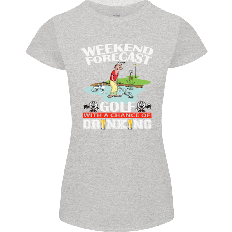 Golf Weekend Golfer Alcohol Beer Funny Womens Petite Cut T-Shirt Sports Grey