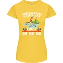 Golf Weekend Golfer Alcohol Beer Funny Womens Petite Cut T-Shirt Yellow