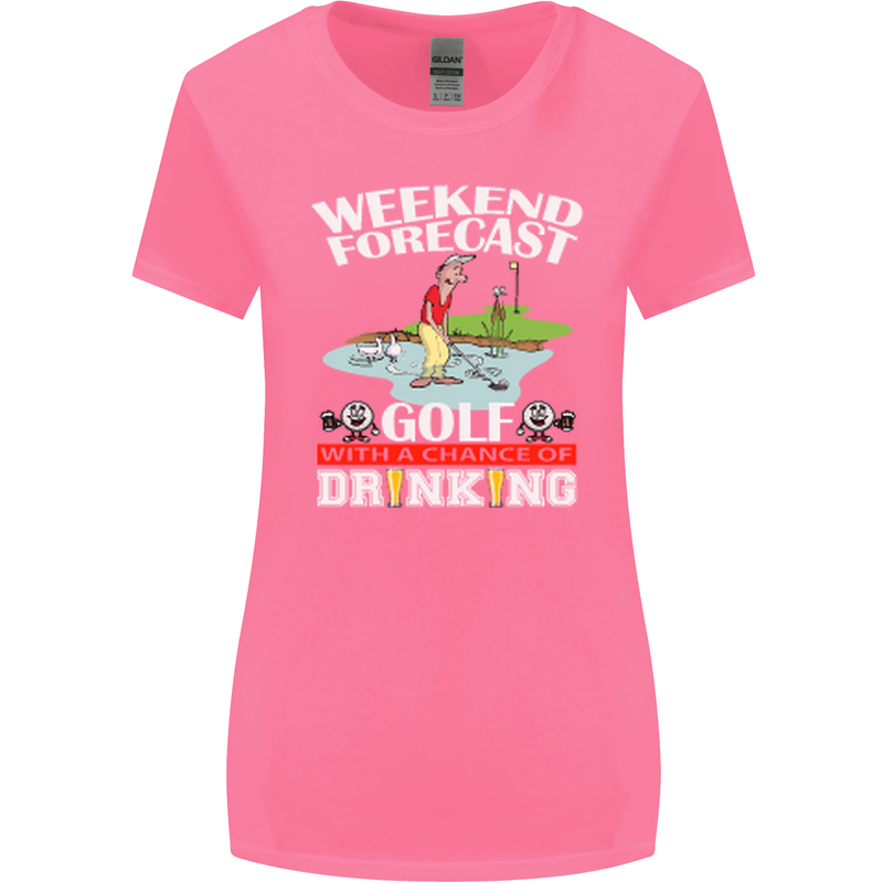 Golf Weekend Golfer Alcohol Beer Funny Womens Wider Cut T-Shirt Azalea