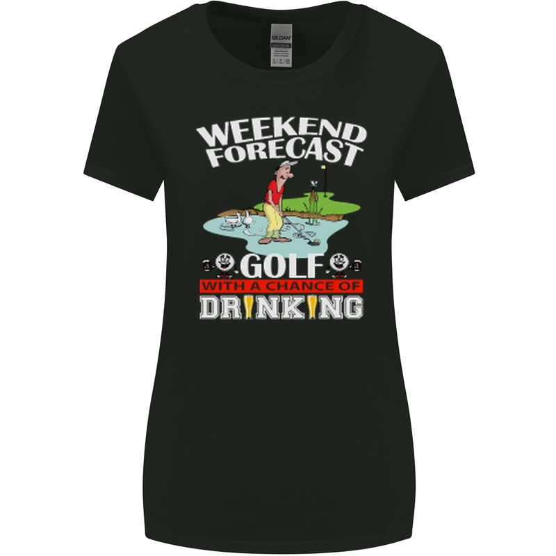 Golf Weekend Golfer Alcohol Beer Funny Womens Wider Cut T-Shirt Black