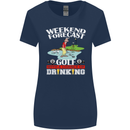 Golf Weekend Golfer Alcohol Beer Funny Womens Wider Cut T-Shirt Navy Blue