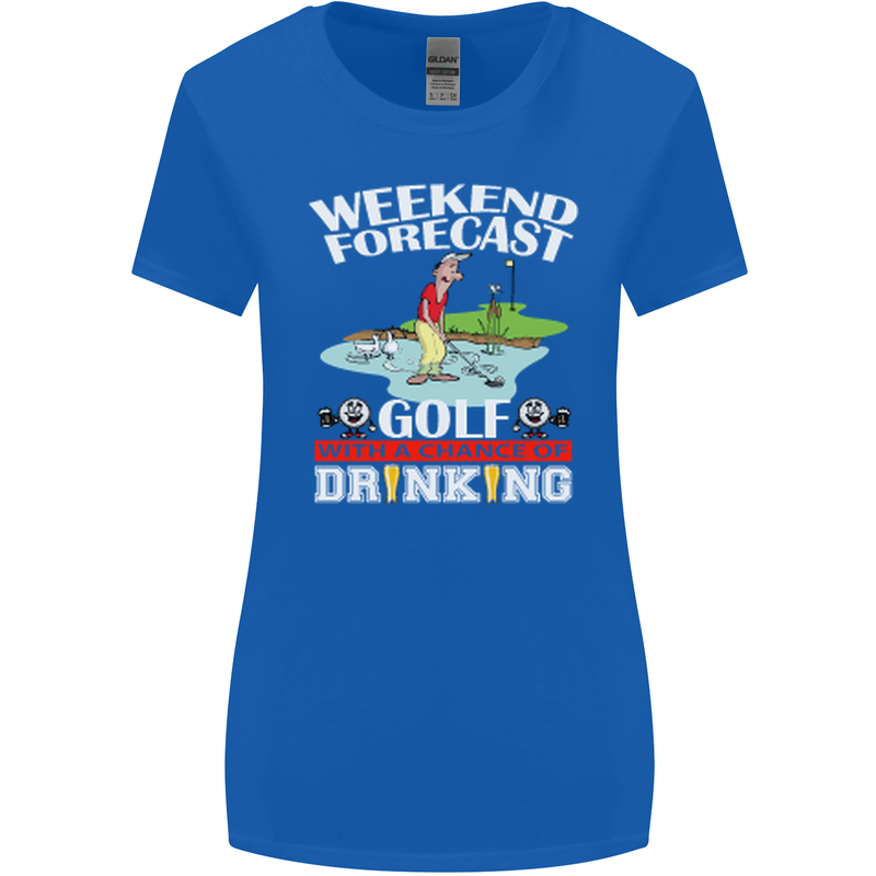 Golf Weekend Golfer Alcohol Beer Funny Womens Wider Cut T-Shirt Royal Blue