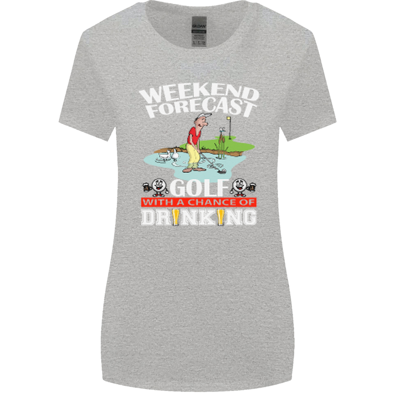 Golf Weekend Golfer Alcohol Beer Funny Womens Wider Cut T-Shirt Sports Grey