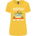 Golf Weekend Golfer Alcohol Beer Funny Womens Wider Cut T-Shirt Yellow