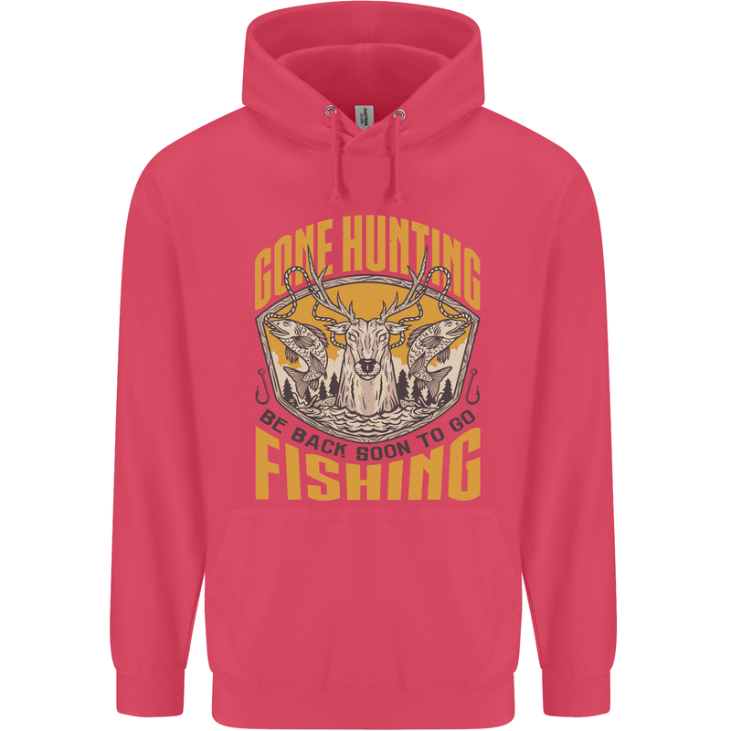 Gone Hunting Then Fishing Funny Hunter Childrens Kids Hoodie Heliconia