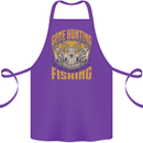 Gone Hunting Then Fishing Funny Hunter Cotton Apron 100% Organic Purple