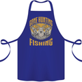 Gone Hunting Then Fishing Funny Hunter Cotton Apron 100% Organic Royal Blue