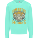 Gone Hunting Then Fishing Funny Hunter Kids Sweatshirt Jumper Peppermint