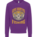 Gone Hunting Then Fishing Funny Hunter Kids Sweatshirt Jumper Purple