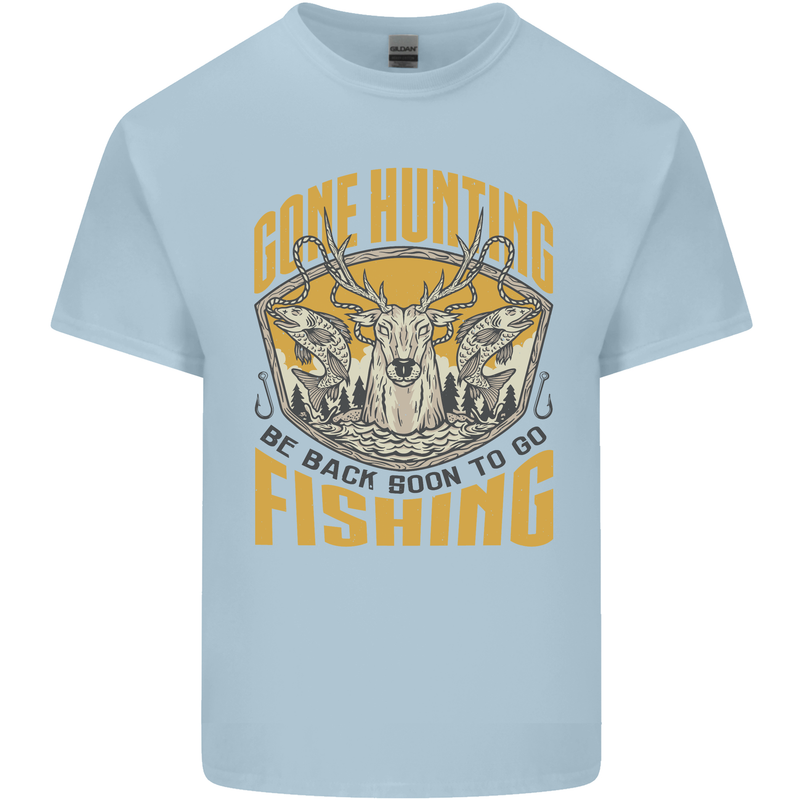 Gone Hunting Then Fishing Funny Hunter Kids T-Shirt Childrens Light Blue