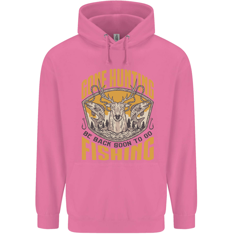 Gone Hunting Then Fishing Funny Hunter Mens 80% Cotton Hoodie Azelea