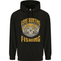 Gone Hunting Then Fishing Funny Hunter Mens 80% Cotton Hoodie Black
