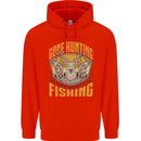 Gone Hunting Then Fishing Funny Hunter Mens 80% Cotton Hoodie Bright Red