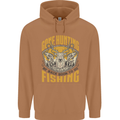 Gone Hunting Then Fishing Funny Hunter Mens 80% Cotton Hoodie Caramel Latte