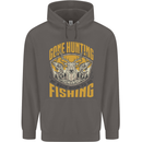 Gone Hunting Then Fishing Funny Hunter Mens 80% Cotton Hoodie Charcoal