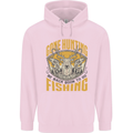 Gone Hunting Then Fishing Funny Hunter Mens 80% Cotton Hoodie Light Pink