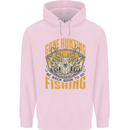 Gone Hunting Then Fishing Funny Hunter Mens 80% Cotton Hoodie Light Pink