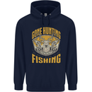 Gone Hunting Then Fishing Funny Hunter Mens 80% Cotton Hoodie Navy Blue