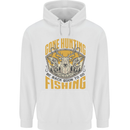 Gone Hunting Then Fishing Funny Hunter Mens 80% Cotton Hoodie White