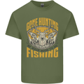 Gone Hunting Then Fishing Funny Hunter Mens Cotton T-Shirt Tee Top Military Green