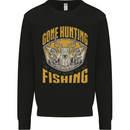 Gone Hunting Then Fishing Funny Hunter Mens Sweatshirt Jumper Black