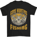 Gone Hunting Then Fishing Funny Hunter Mens T-Shirt 100% Cotton Black