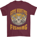 Gone Hunting Then Fishing Funny Hunter Mens T-Shirt 100% Cotton Maroon