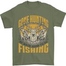 Gone Hunting Then Fishing Funny Hunter Mens T-Shirt 100% Cotton Military Green