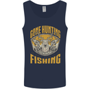 Gone Hunting Then Fishing Funny Hunter Mens Vest Tank Top Navy Blue