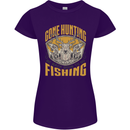 Gone Hunting Then Fishing Funny Hunter Womens Petite Cut T-Shirt Purple