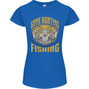 Gone Hunting Then Fishing Funny Hunter Womens Petite Cut T-Shirt Royal Blue