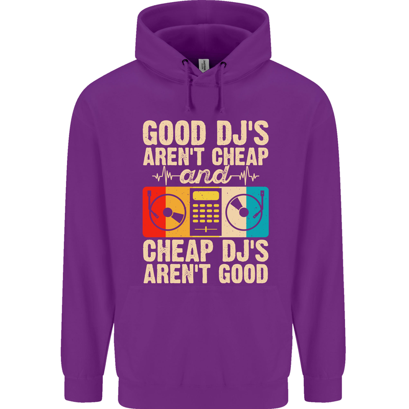 Good DJs Aren't Cheap Funny DJing Childrens Kids Hoodie Purple