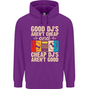 Good DJs Aren't Cheap Funny DJing Mens 80% Cotton Hoodie Purple