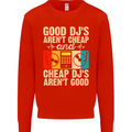 Good DJs Aren't Cheap Funny DJing Mens Sweatshirt Jumper Bright Red
